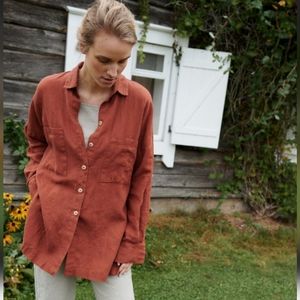 Linenfox Vika Linen Shirt Terracotta
